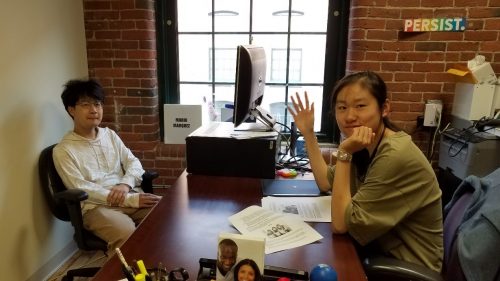 Matthew and Shu Yu at AWorks Office