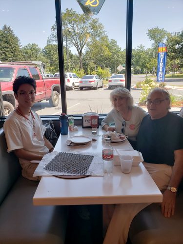 Bingo, Adam, & Eva at Famous Pizza